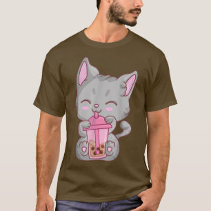 Camiseta Kawaii Maneki Neko Chicas mujeres, Anime Boba Bub