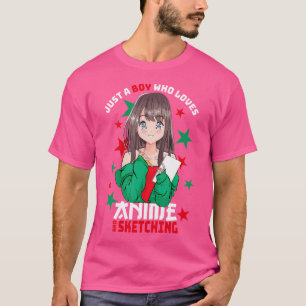 Camiseta Kawaii Manga Otaku -Solo Un Niño Que Ama A Anime Y