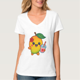 Camiseta Kawaii Mango - Fruta querida con Smoothi del coraz