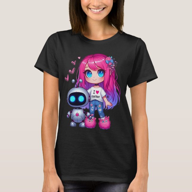 Camiseta 🤖 Kawaii Me Encanta Mi Ai Chatbot Cute BFF Compan (Anverso)