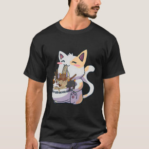 Camiseta Kawaii Neko Cat Ra Bowl Anime Fideos Japoneses