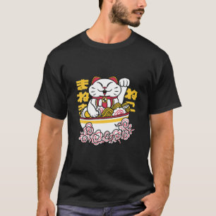 Camiseta Kawaii Neko Cat Ramen Bowl Anime Otaku