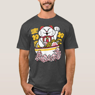 Camiseta Kawaii Neko Cat Ramen Bowl Anime Otaku
