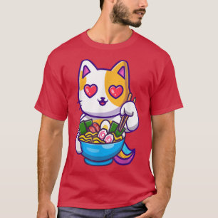Camiseta Kawaii Neko Ramen Cat Anime Regalos Japoneses De