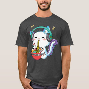 Camiseta Kawaii Neko Ramen Cute Ramen Cat Noodle A japonés