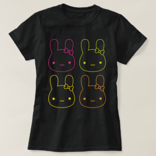 Camiseta Kawaii Neon Bunny Bows