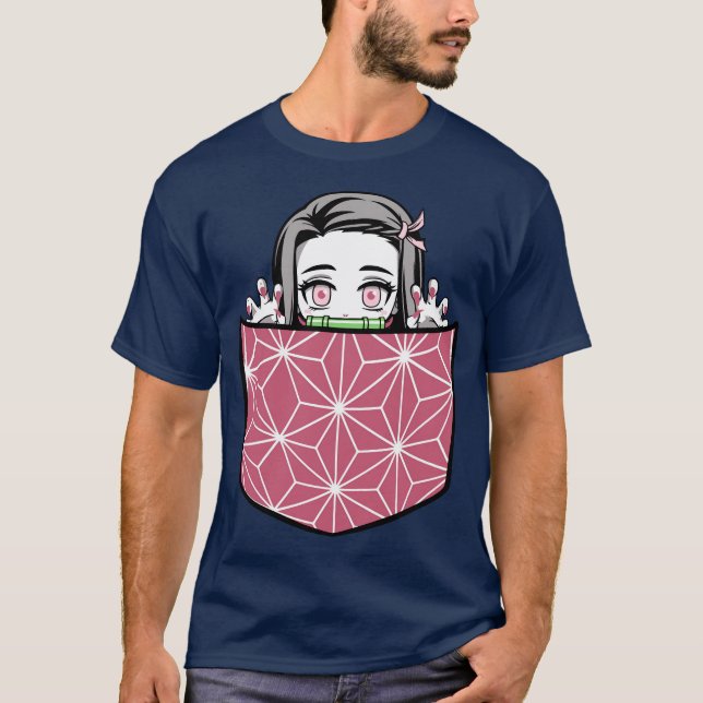 Camiseta Kawaii Nezuko En Mi Bolsillo (Anverso)