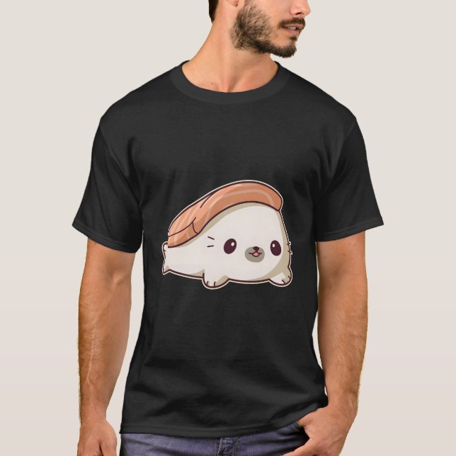 Camiseta Kawaii Nigiri Sushi Seal (Anverso)