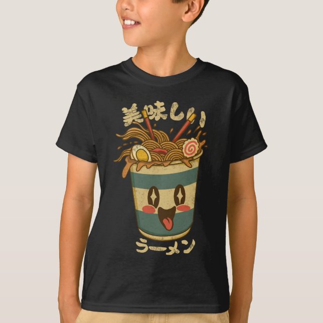 Camiseta Kawaii Oishii Ramen – Cute Japanese Noodle Cup (Anverso)
