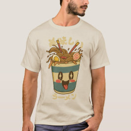 Camiseta Kawaii Oishii Ramen – Taza de fideos japoneses lin