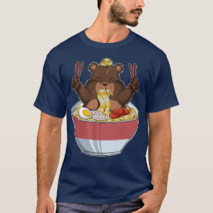 Camiseta Kawaii osos japoneses con fideos de Ramen I Otaku 