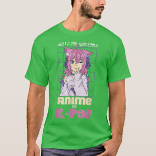 Camiseta Kawaii Otaku Japón Neko es solo un Chica que ama a