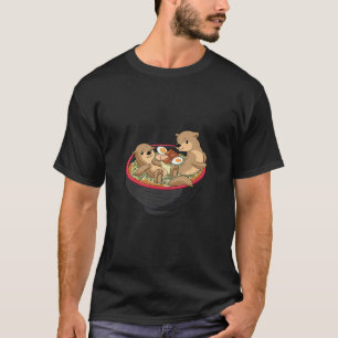 Camiseta Kawaii Otter Shirt Japonés Ramen Noodles Soutt