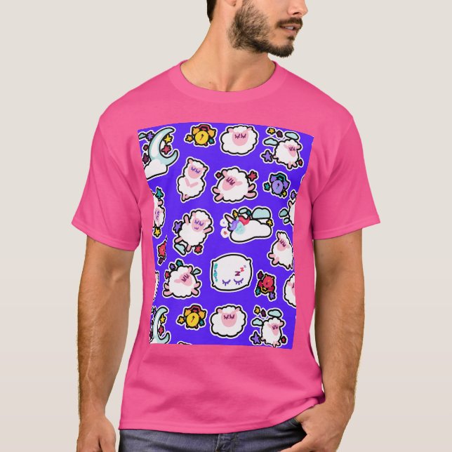 Camiseta Kawaii Oveja Infantil De Cama, Cuta Y (Anverso)
