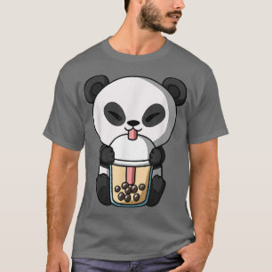 Camiseta Kawaii Panda Bear Boba Leche Té Bubble Tea Anime