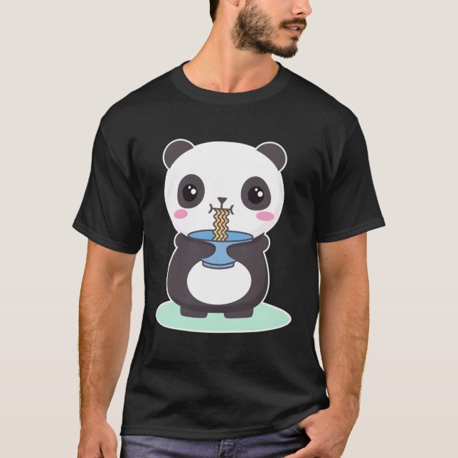 Camiseta Kawaii Panda Bear Ra Noodles Sweet Japan Anime (Anverso)