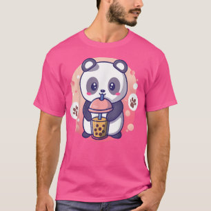 Camiseta Kawaii Panda Boba Pres