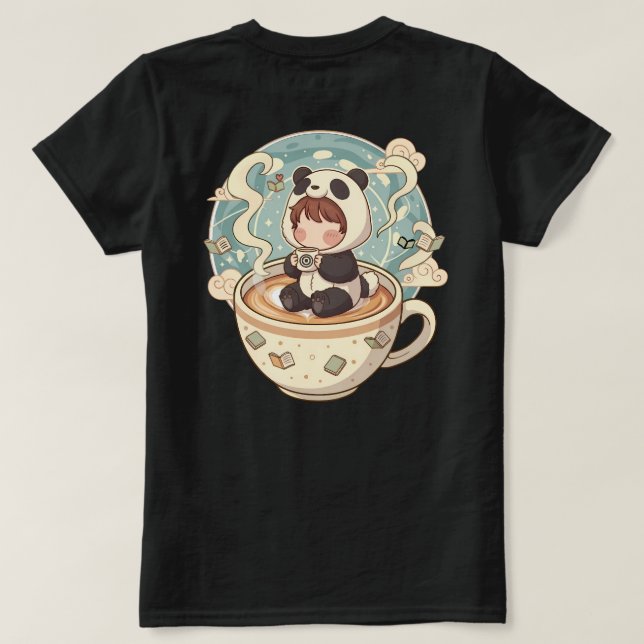 Camiseta Kawaii Panda Brew Women's Cotton Tee (Reverso del diseño)