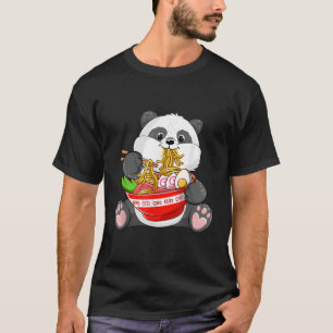 Camiseta Kawaii Panda Comiendo Fideos De Ra Otaku Anime Jap