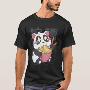 Camiseta Kawaii Panda comiendo fideos de Ramen Chicas japon