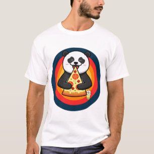 Camiseta Kawaii Panda Comiendo Pizza Boba Tea