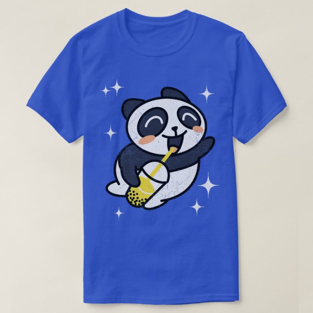Camiseta Kawaii Panda con Boba Bubble Tea Premium (Diseño del anverso)