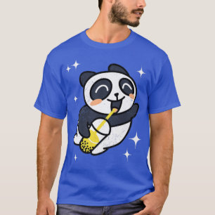 Camiseta Kawaii Panda con Boba Bubble Tea Premium