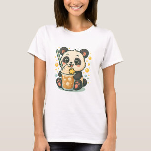 Camiseta Kawaii Panda con Frappuccino de vainilla - Cute Pa