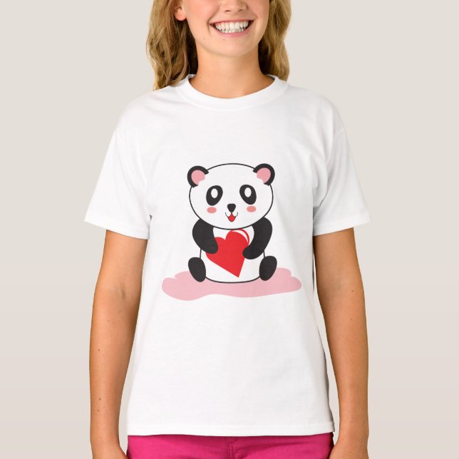 Camiseta Kawaii Panda de los chicas - Tee de regal (Anverso)