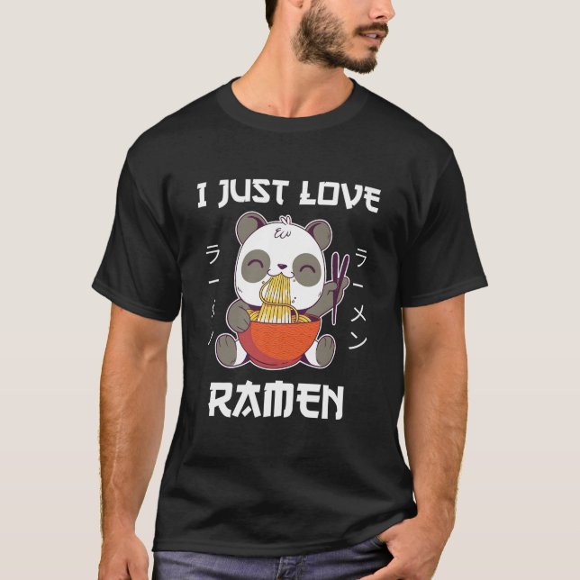 Camiseta Kawaii Panda Eats Ra I Just Love Ra Japanese Style (Anverso)