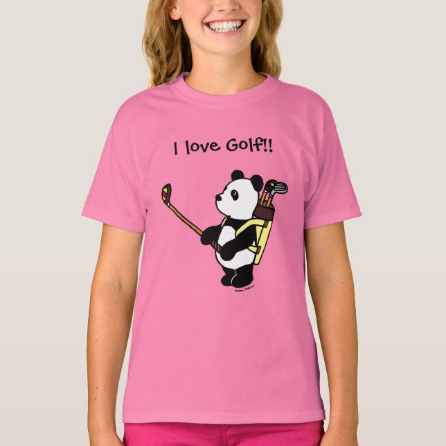 Camiseta Kawaii Panda Golfer (Anverso)