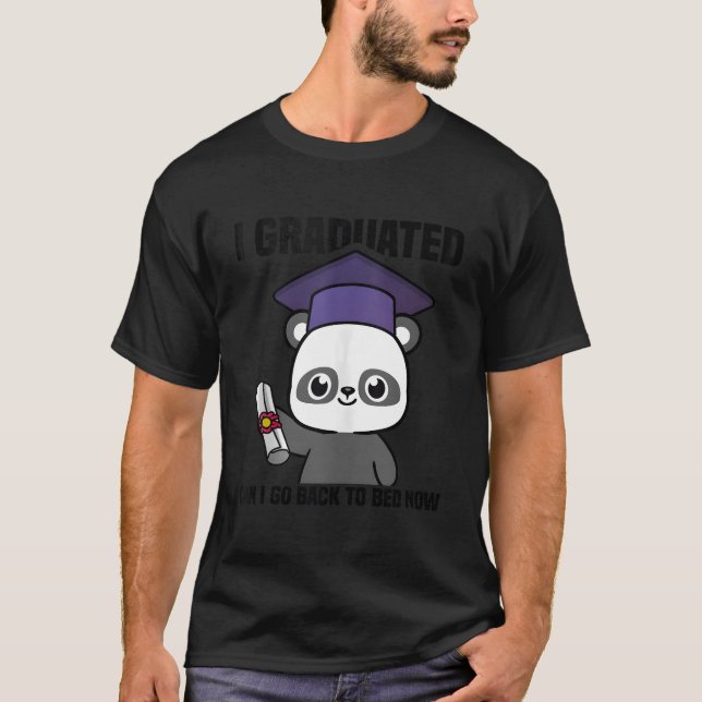 Camiseta Kawaii Panda I Graduated Can I Go Back To Bed Now (Anverso)