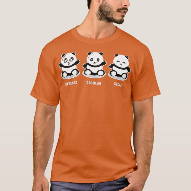 Camiseta Kawaii Panda Lleva Completo Café Espresso Regular (Anverso)