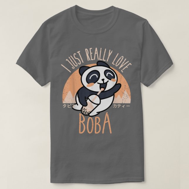 Camiseta Kawaii Panda Me Encanta Realmente El Anim Japonés  (Diseño del anverso)