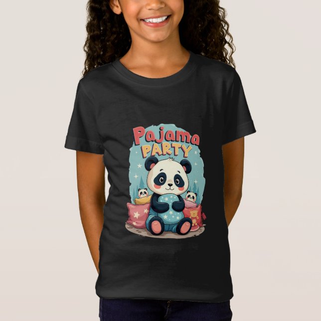 Camiseta Kawaii Panda Pajama Fiesta Cosy Sleepover Estética (Anverso)