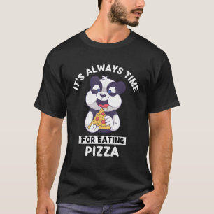 Camiseta Kawaii Panda Siempre Es Hora De Comer Pizza