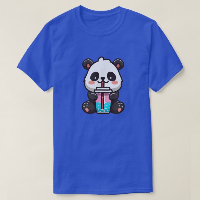Camiseta Kawaii Panda Sipping Bubble Tea - Kawaii Boba Tea  (Diseño del anverso)