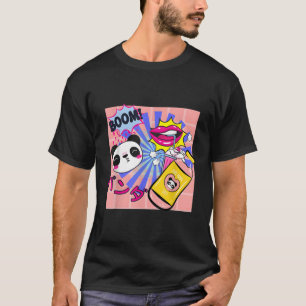 Camiseta Kawaii Panda Strawberry Milkshake japonesa anime