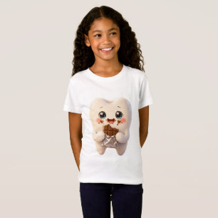 Camiseta Kawaii para Niños con Diente Comiendo Cho