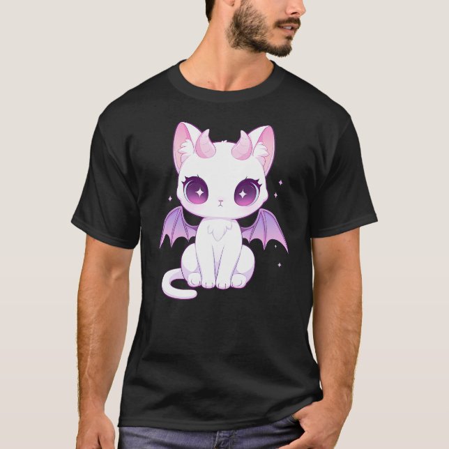 Camiseta Kawaii Pastel Goth Creepy Cute Witchy Demon Winged (Anverso)