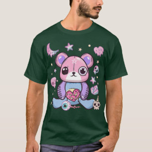 Camiseta Kawaii Pastel Goth Cute Creepy Teddy Bear Japanese
