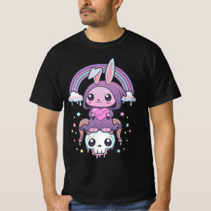 Camiseta Kawaii Pastel Gótico Conejo Típico