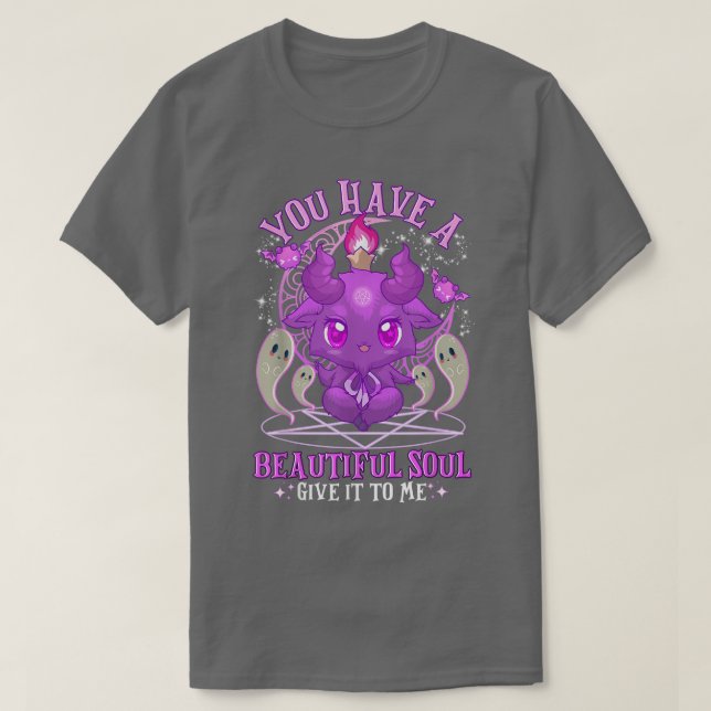 Camiseta Kawaii Pastel Gótico Cute Bebé Cabra Baphomet Funn (Diseño del anverso)