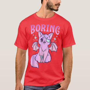 Camiseta Kawaii Pastel Gótico Cute Sombrío Gato Anime Tema