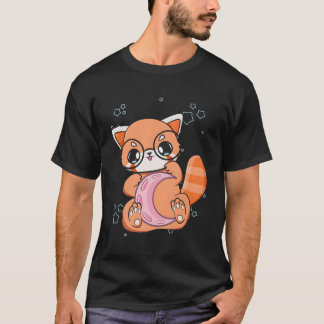Camiseta Kawaii Pastel Gótico Red Panda Chibi Anime Moon