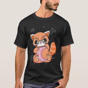 Camiseta Kawaii Pastel Gótico Red Panda Chibi Anime Moon