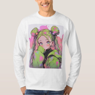 Camiseta Kawaii Pastel Splatter Anime Chica