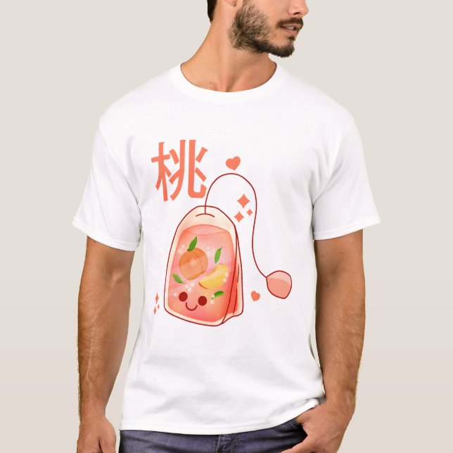 Camiseta Kawaii Peach Tea Bag (Anverso)