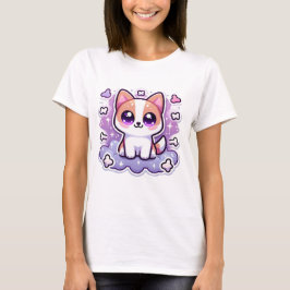 Camiseta Kawaii Perro Adorable Con Ojos Grandes