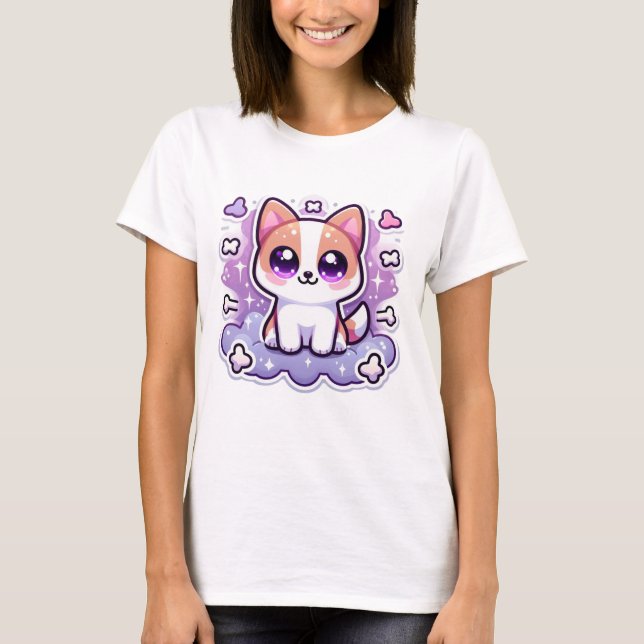 Camiseta Kawaii Perro Adorable Con Ojos Grandes (Anverso)